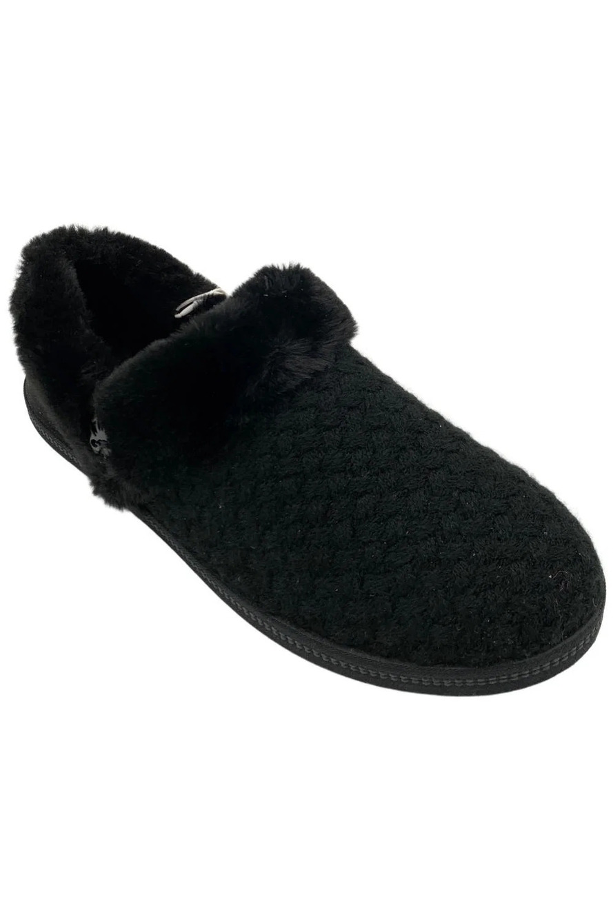 Skechers Cozy Campfire Vegan Quilted Knit Slipper Frosty Promise Black - Medium